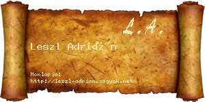 Leszl Adrián névjegykártya